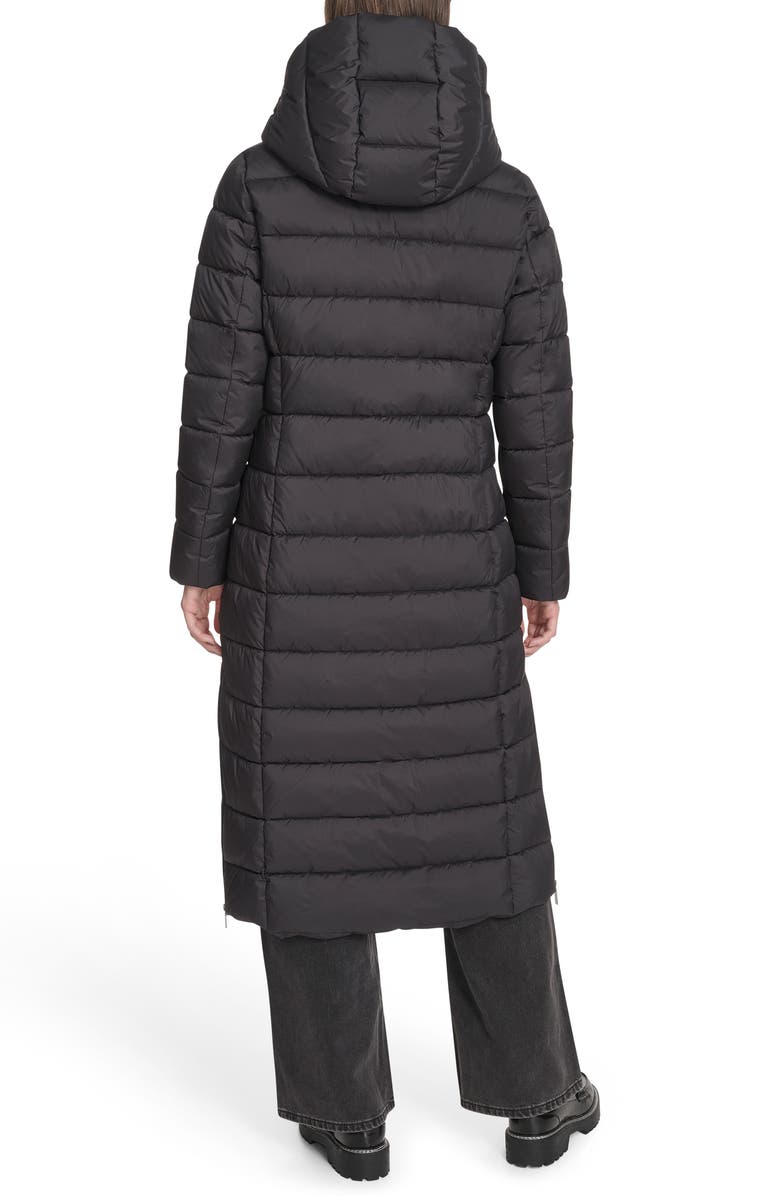 Kenneth Cole New York Water Resistant Stadium Length Quilted Puffer Coat, Alternate, color, Black