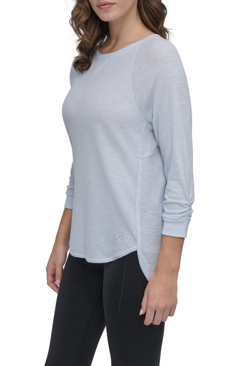 DKNY Raglan Sleeve Waffle Knit T-Shirt, Alternate, color, 