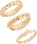 NORDSTROM RACK Set of 3 Twisted Assorted Band Rings