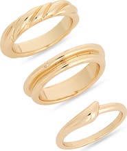 NORDSTROM RACK Set of 3 Twisted Assorted Band Rings