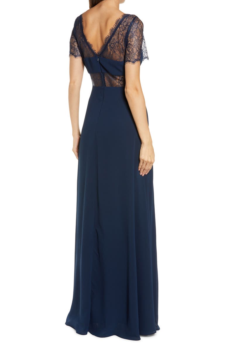 Lulus Waiting for Love Lace Gown, Alternate, color,