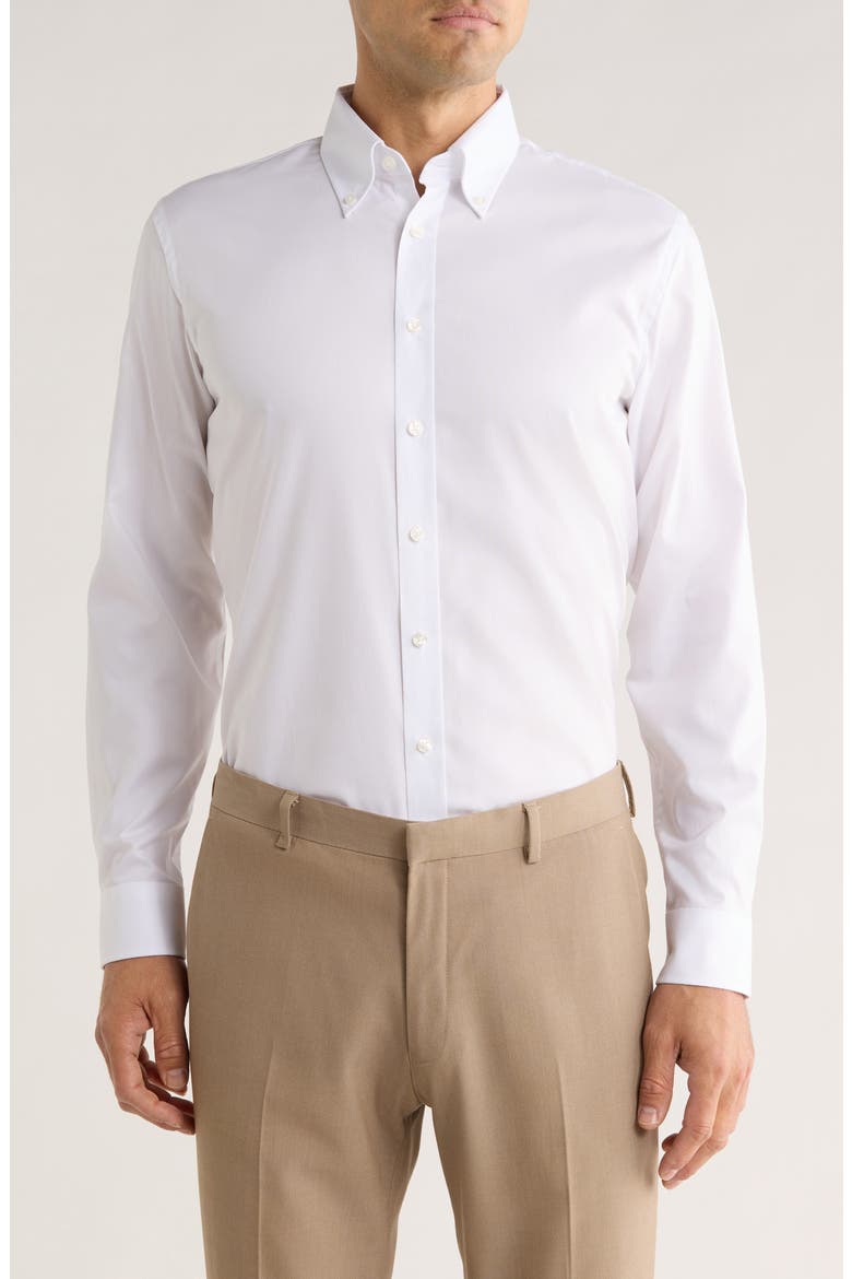 nordstrom rack dress shirt Trim Fit Solid Cotton Button-Down crafted from luxe yarn dye jacquard Nordstrom Rack Trim Fit Button