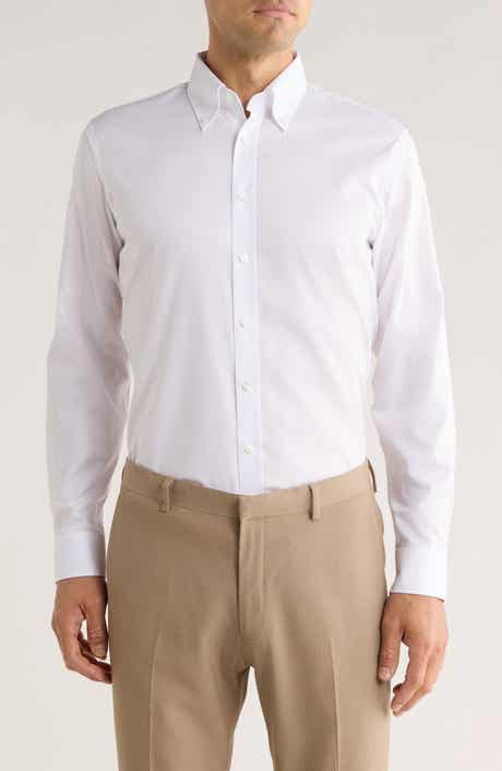 Nordstrom Trim Fit Solid Cotton Button-Down Dress Shirt