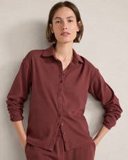 Haven Well Within Organic Cotton Rib Knit Front Button Shirt