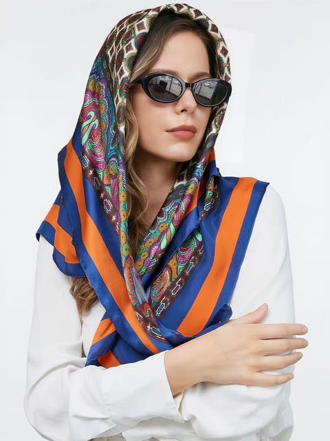 Pure Silk Bohemian Square Scarf