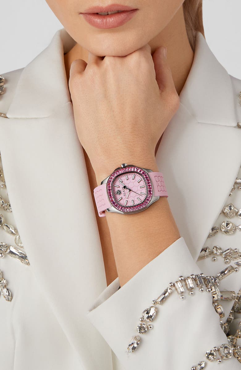 PHILIPP PLEIN Spectre Silicone Strap Watch, 38mm x 45mm, Alternate, color,