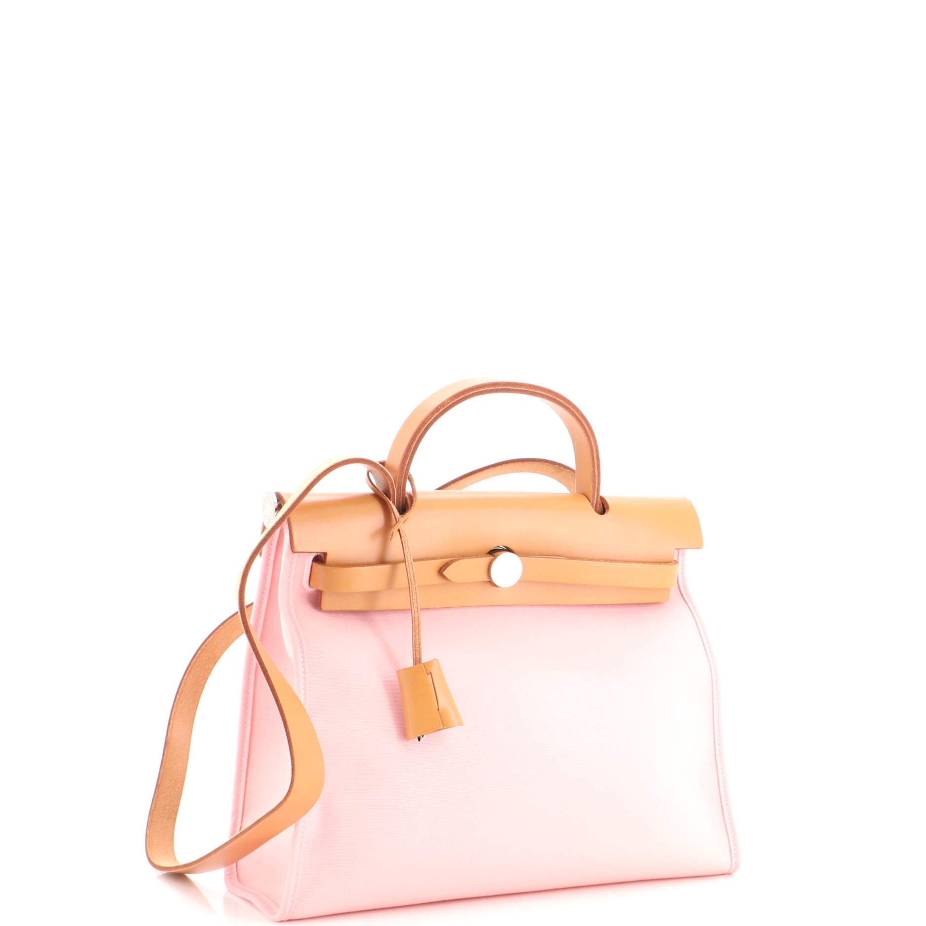 Herbag Zip Leather and Toile 31, Alternate, color, Pink