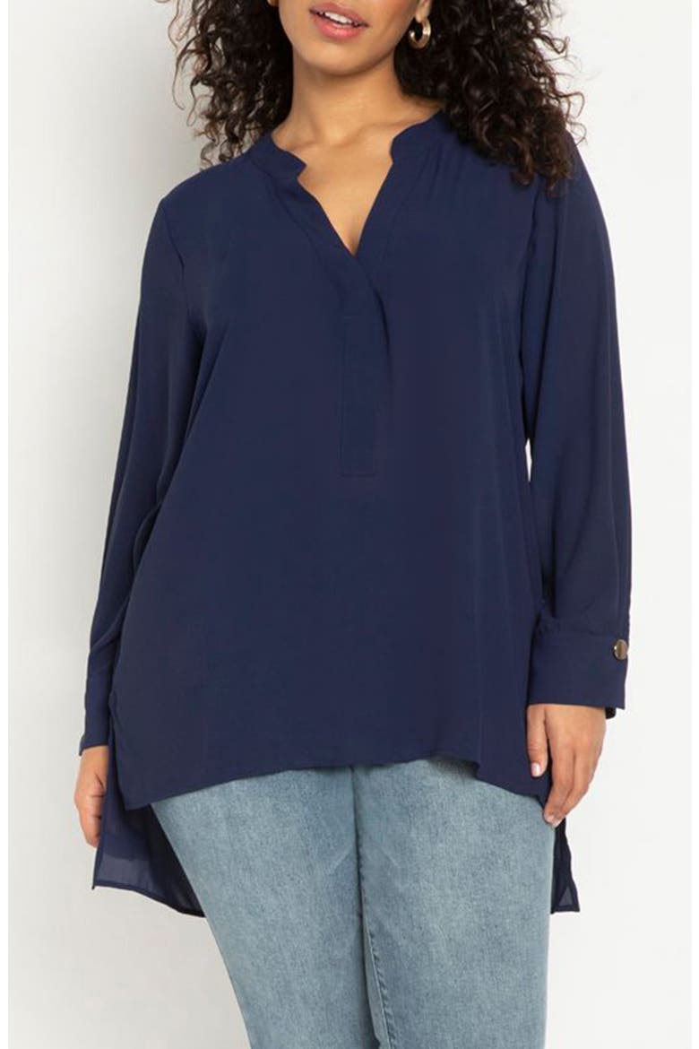 Mandarin Collar Tunic, Main, color, EVENING BLUE