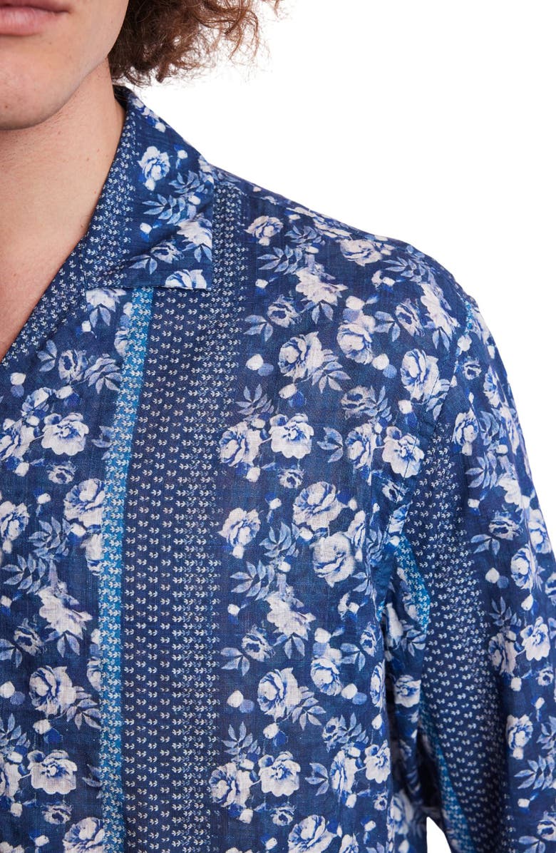 PAISLEY & GRAY Trim Fit Floral Notch Collar Button-Up Shirt, Alternate, color, 