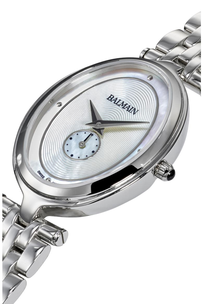 Haute Elegance Oval Bracelet Watch, 26mm x 31.7mm, Alternate, color, STAINLESS STEEL
