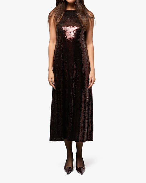 Weworewhat Sequin Maxi Dress In Chocolate