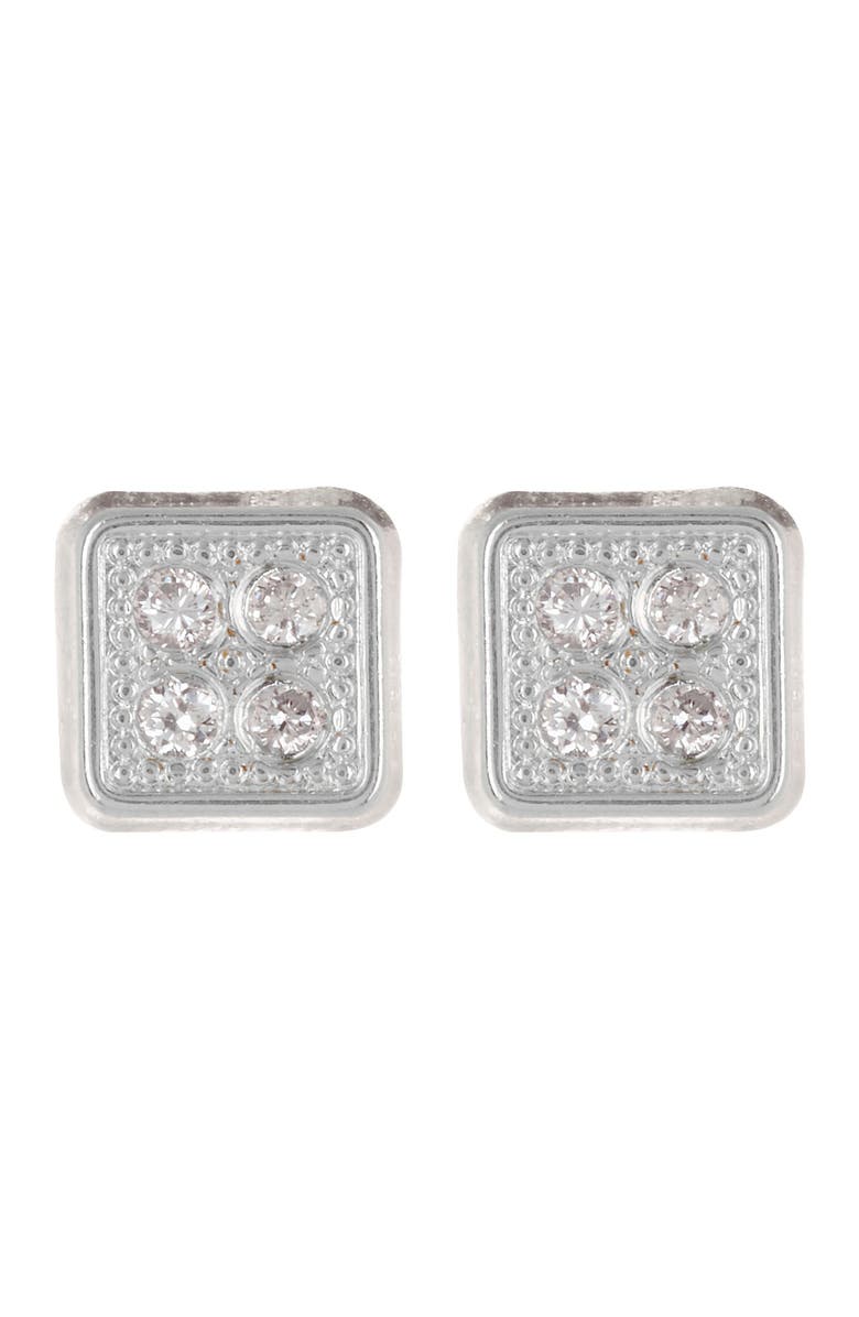 Bony Levy 18K White Gold Square Petite Diamond Stud Earrings - 0.04 ctw, Main, color, 
