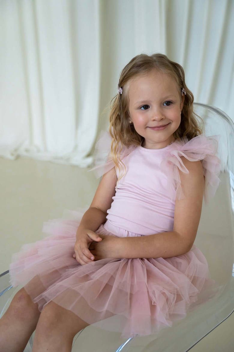 Cotton Tulle Dress, Alternate, color, Soft Pink