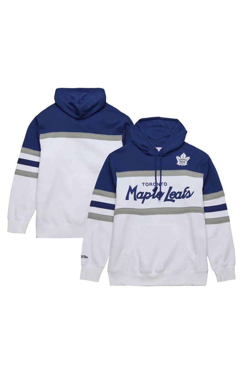 Mitchell & Ness Men's Mitchell & Ness White/Blue Toronto Maple Leafs Head Coach Pullover Hoodie, Main, color, White