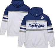 Mitchell & Ness Men's Mitchell & Ness White/Blue Toronto Maple Leafs Head Coach Pullover Hoodie