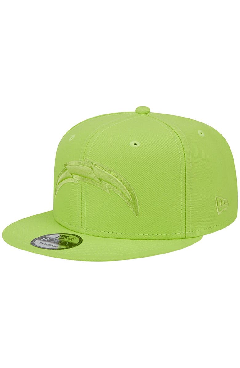 New Era Men's New Era Neon Green Los Angeles Chargers Color Pack Brights 9FIFTY Snapback Hat, Main, color,