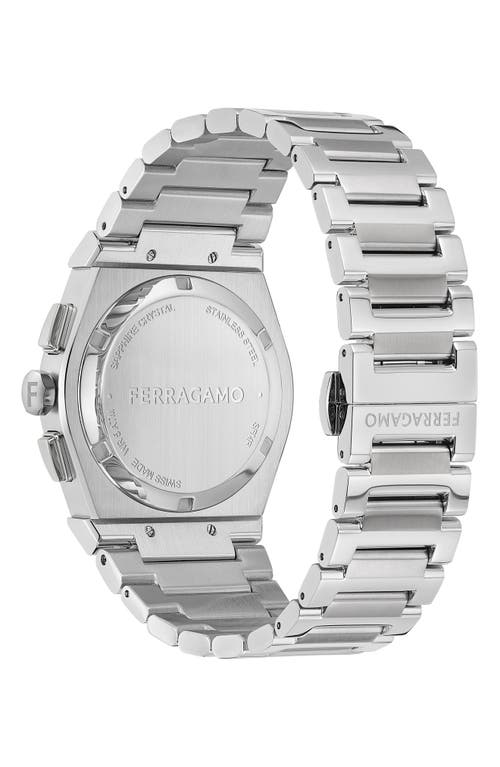Ferragamo Men's Vega Chrono Stainless Steel Bracelet Watch, 42mm In Stainless Steel