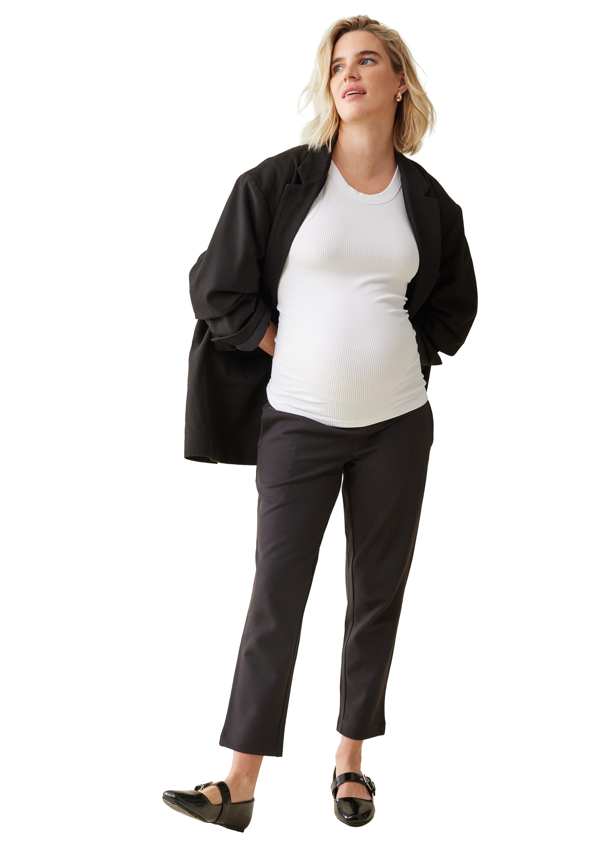 The Essential Black Ponte Maternity Pant - image 2