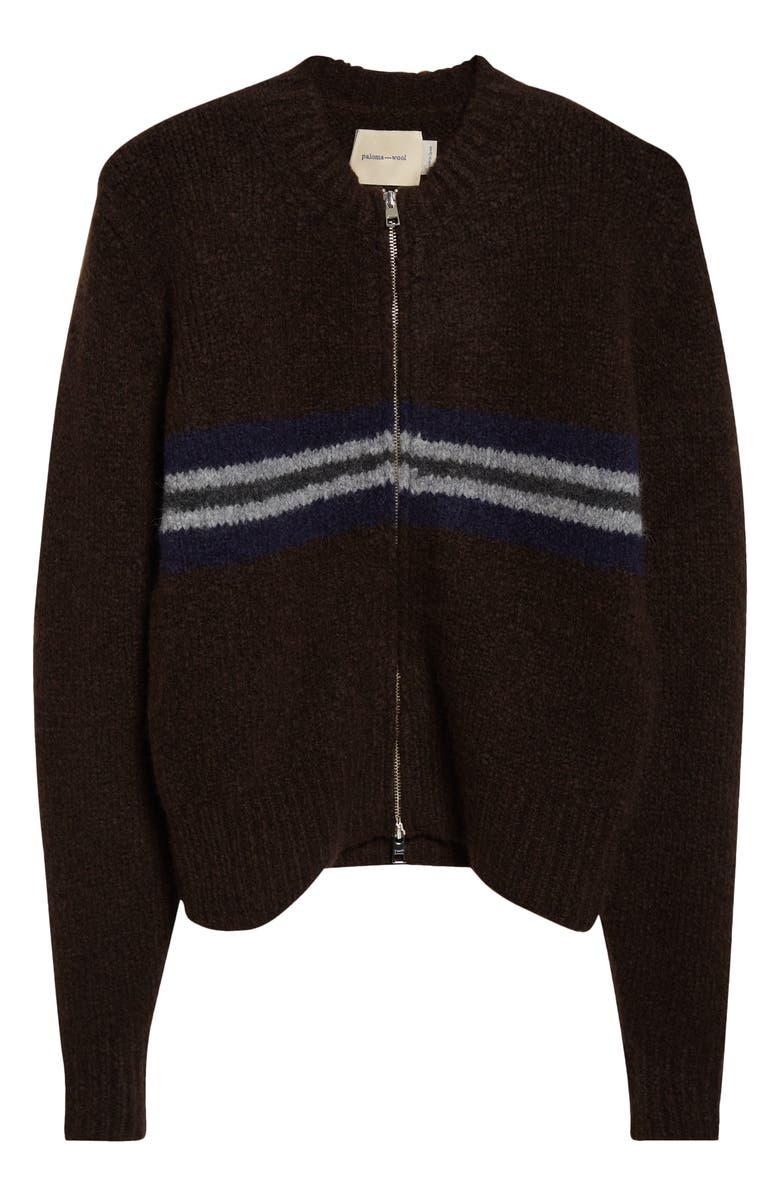 Paloma Wool Penalti Wool Blend Zip Cardigan, Main, color, Brown