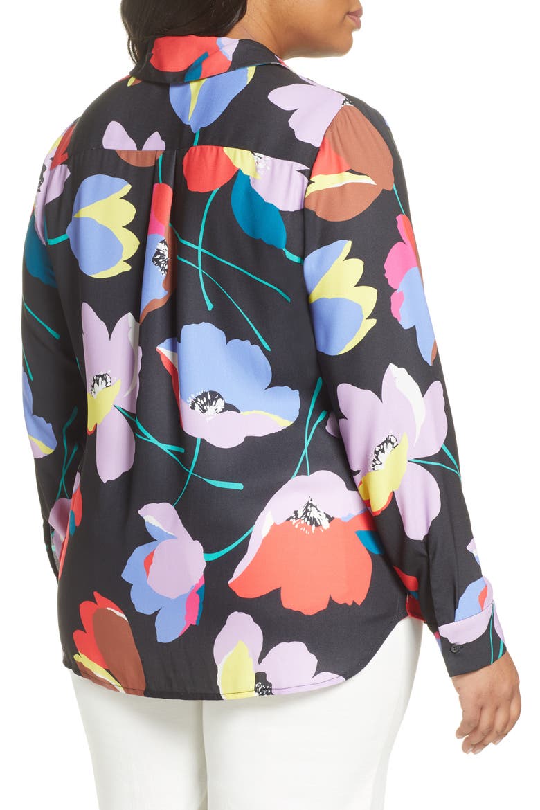 Button-Up Shirt, Alternate, color, BLACK MULTI FLORAL
