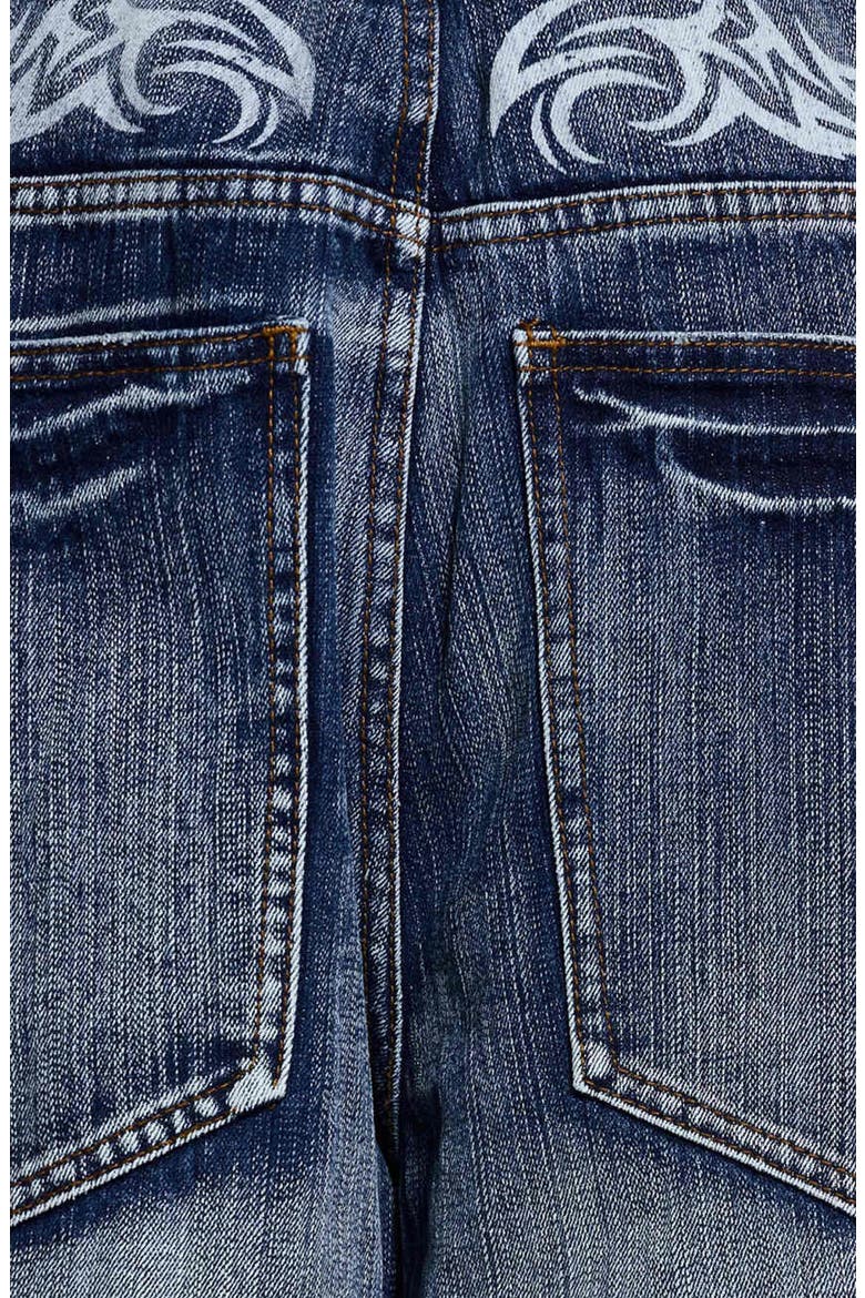 Blade Colossus Crop Wide Leg Denim Shorts, Alternate, color, BLUE