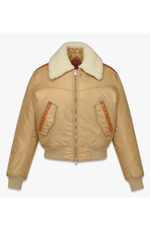 Aviator Jacket in Shearling and ECONYL®