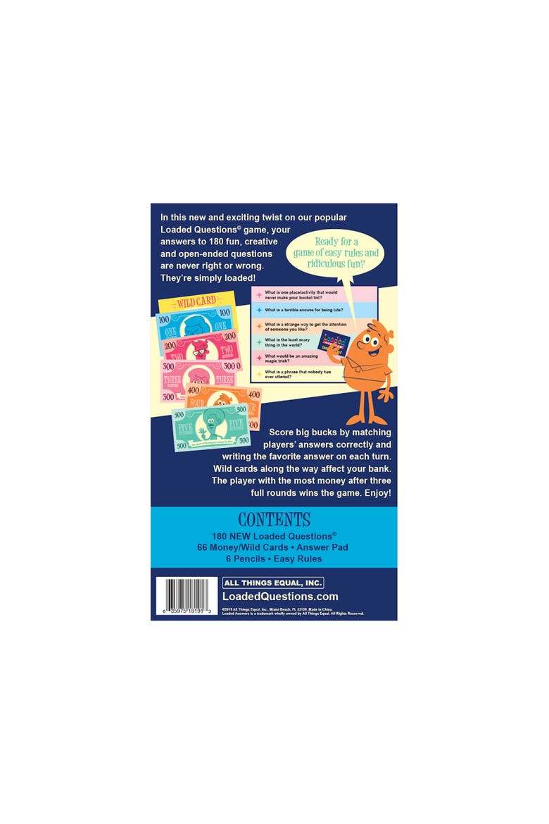 Loaded Answers Exciting Twist On Popular Loaded Questions Family/Party Game, Alternate, color, Multicolored