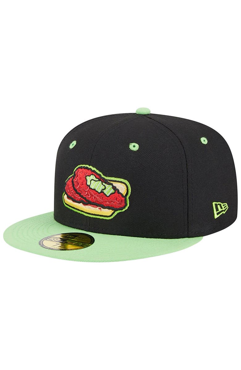 New Era Men's New Era Black Nashville Sounds Theme Nights Nashville Hot Chickens 59FIFTY Fitted Hat, Main, color,