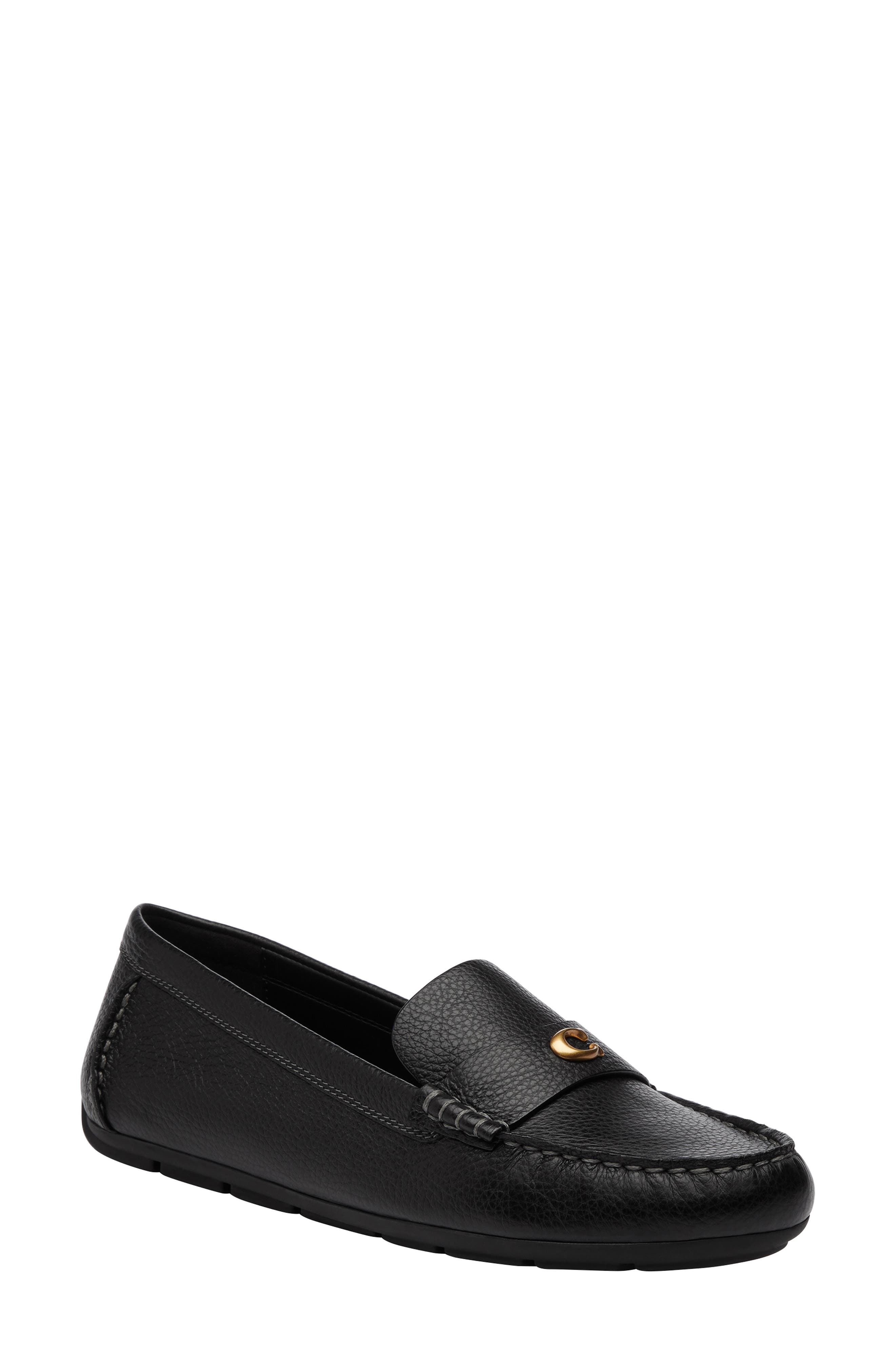 COACH Sculpted C Driving Loafer, Main, color, Black
