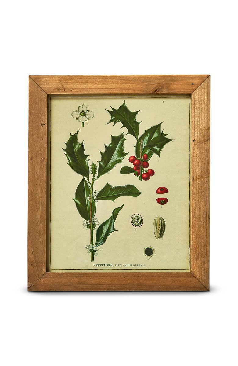tag Holly Berry Vintage Wall Art - Christmas Decor, Multicolor, Main, color, 