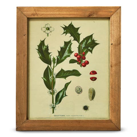 Holly Berry Vintage Wall Art - Christmas Decor, Multicolor