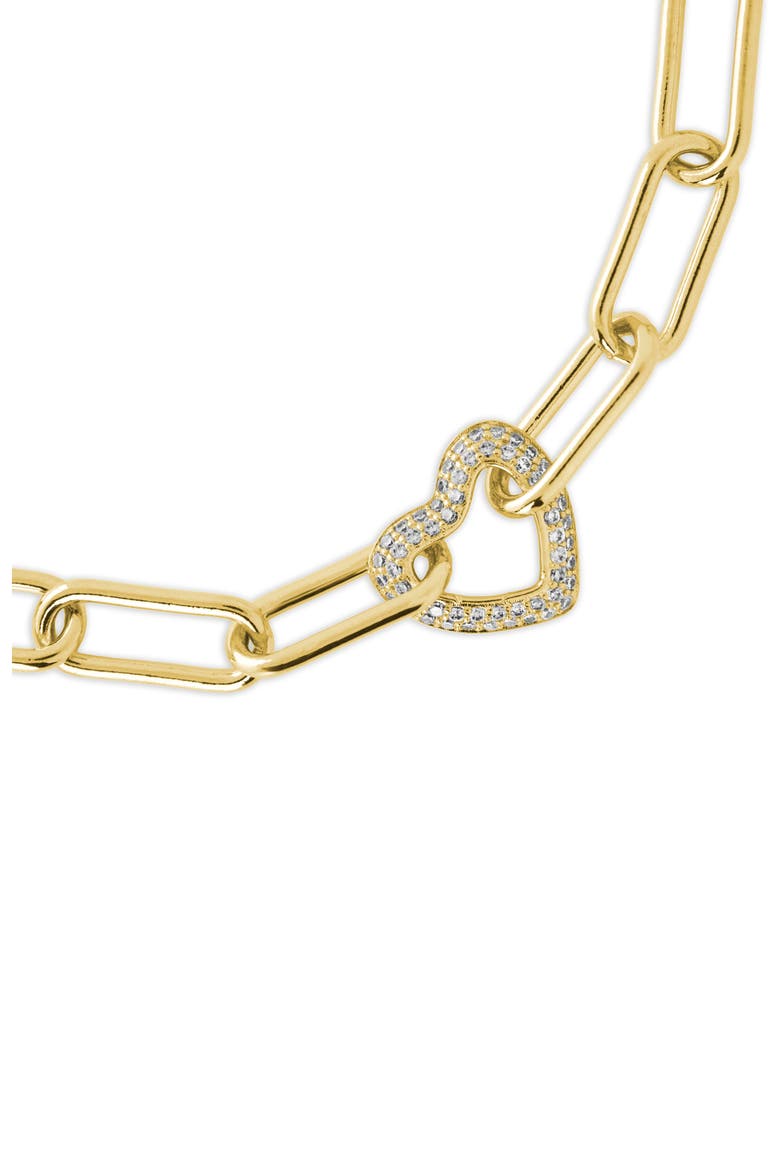 Ariya Pavé Cubic Zirconia Heart Bracelet, Alternate, color, GOLD