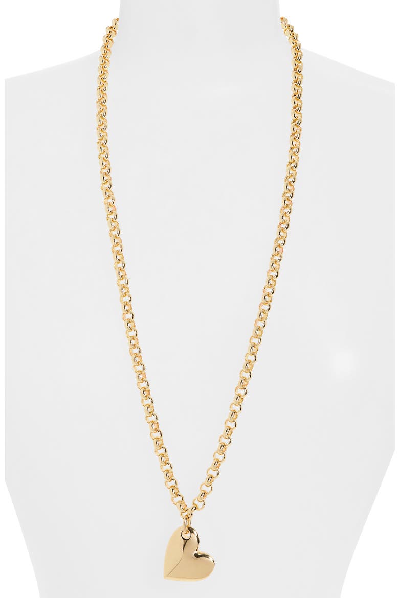 Millie Long Bubble Heart Necklace, Alternate, color, GOLD