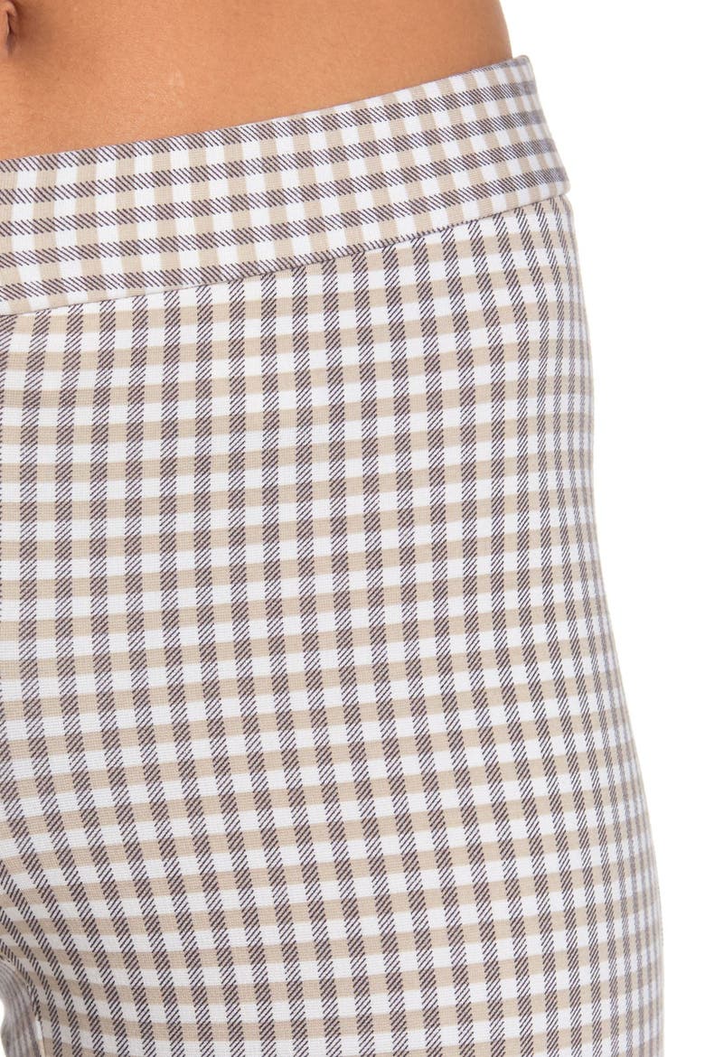 Gingham Print Ponte Ankle Pants, Alternate, color, KHAWHTGY