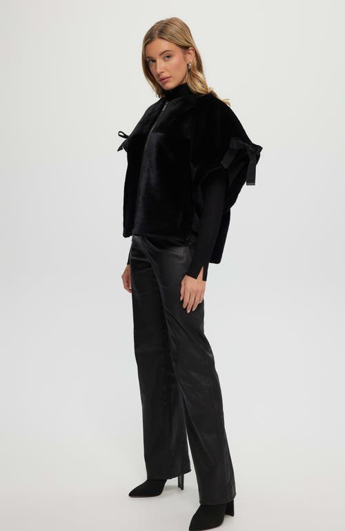 Gorski Shearling Lamb Jacket, Short Sleeve In Black