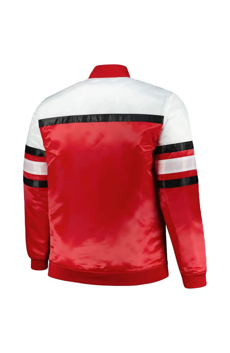 Mitchell & Ness Men's Mitchell & Ness Red/White Chicago Bulls Big & Tall Heavyweight Full-Snap Satin Jacket, Alternate, color, 