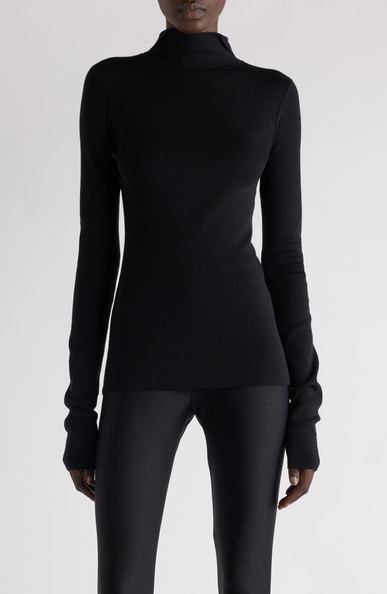 Balenciaga Reverse Wool Blend Polo Sweater, Main, color, 