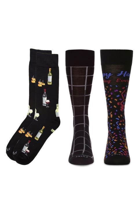 Festivities Assorted 3-Pack Novelty Crew Socks