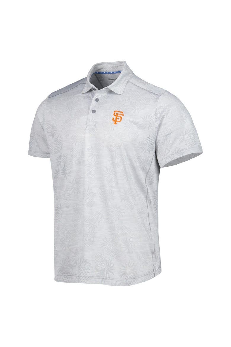 Men's Tommy Bahama Gray San Francisco Giants IslandZone Pineapple Palm Coast Polo, Alternate, color, Gray