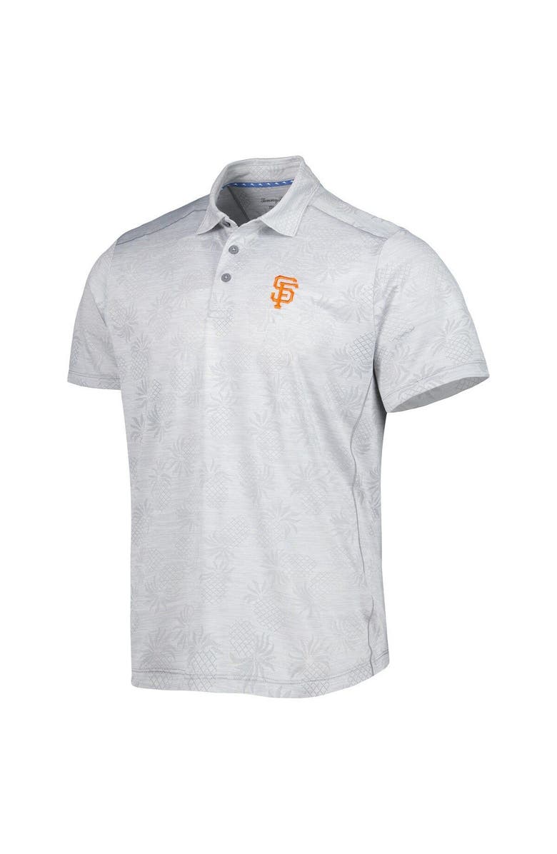 Tommy Bahama Men's Tommy Bahama Gray San Francisco Giants IslandZone Pineapple Palm Coast Polo, Alternate, color,