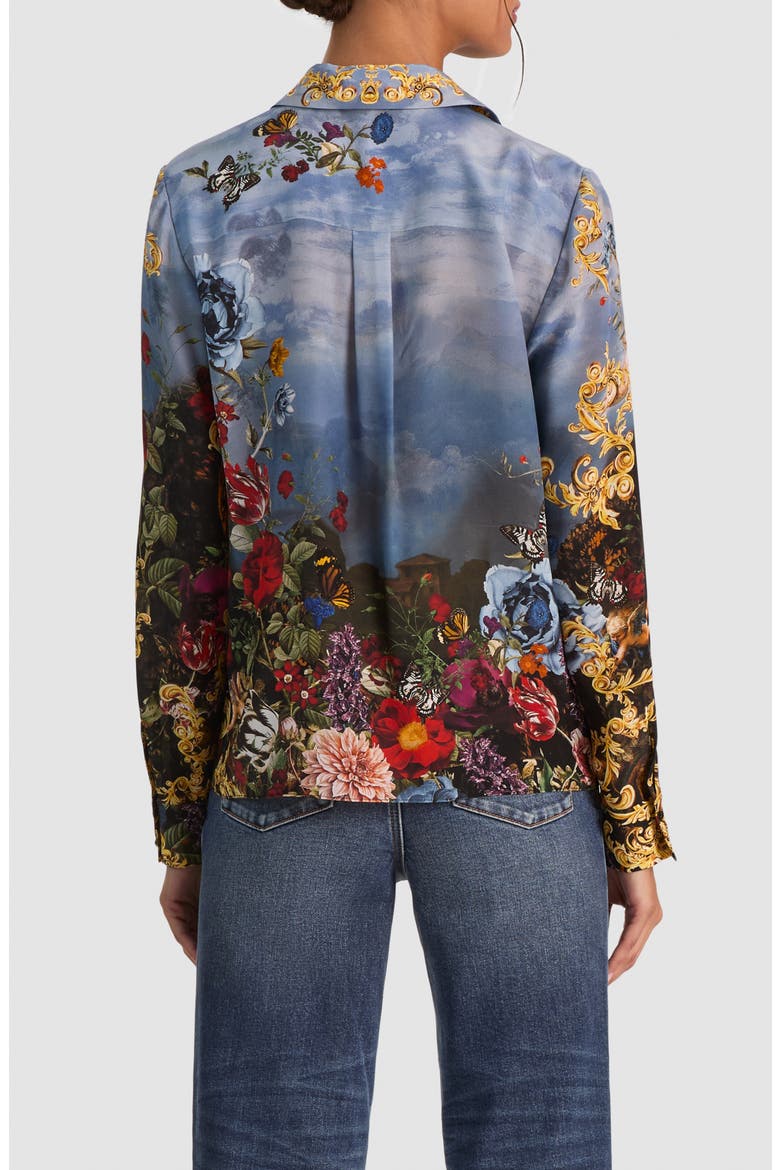 Willa Silk Button-Front Shirt, Alternate, color, ALPINE DAWN
