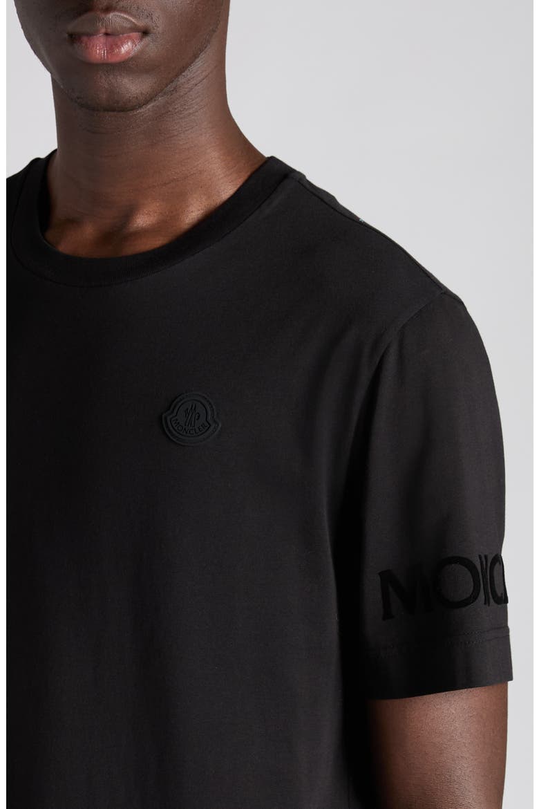 Logo Patch Cotton T-Shirt, Alternate, color, BLACK