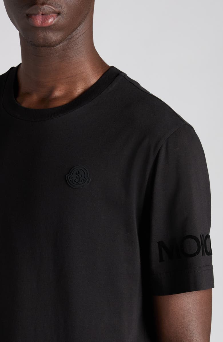 Moncler Logo Patch Cotton T-Shirt, Alternate, color, Black