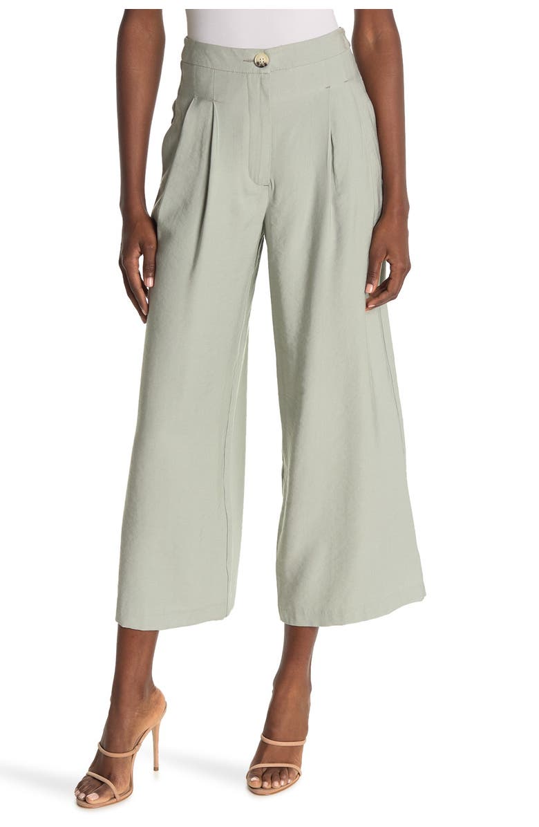 Topshop Sandy Pleated Wide Leg Crop Pants, Main, color,