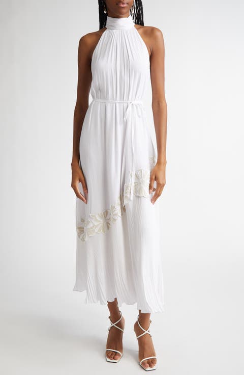 Eleah Mixed Media Floral Embroidery Detail Dress