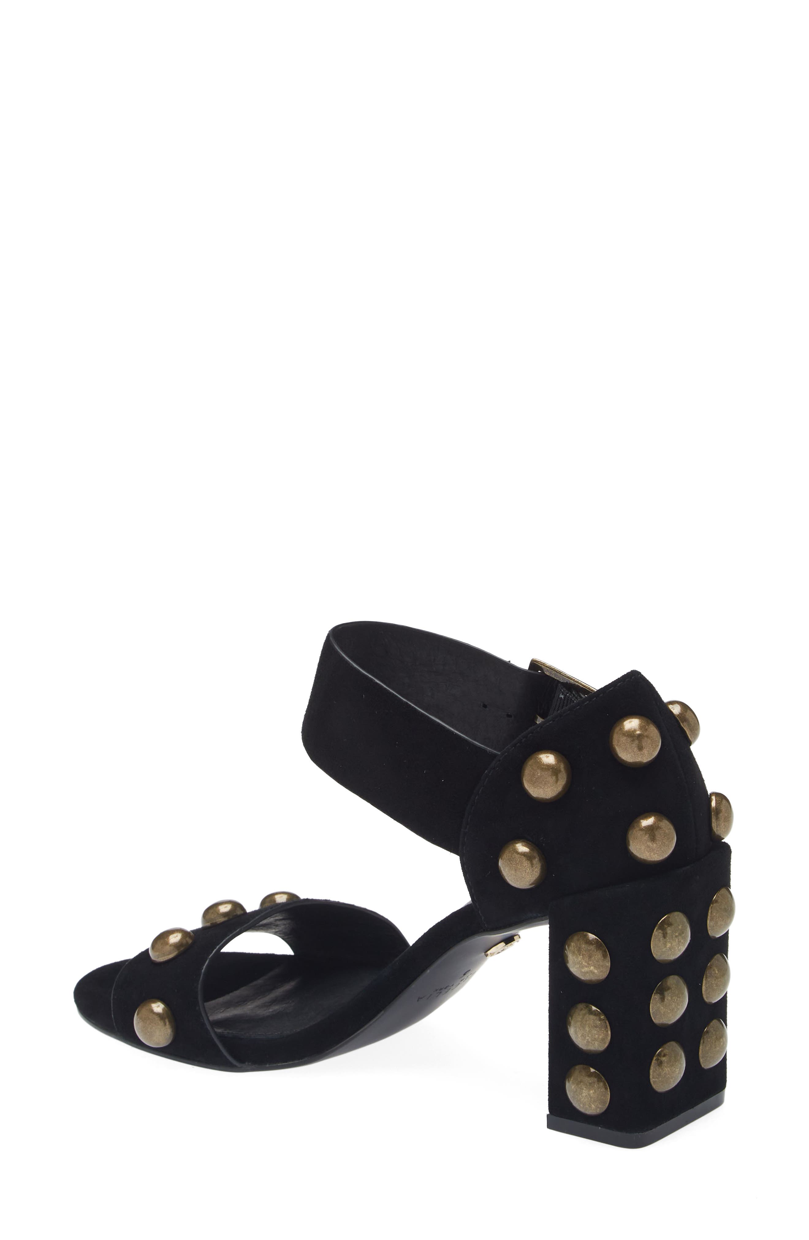 Cecelia New York Gail Stud Sandal, Alternate, color, Black Suede