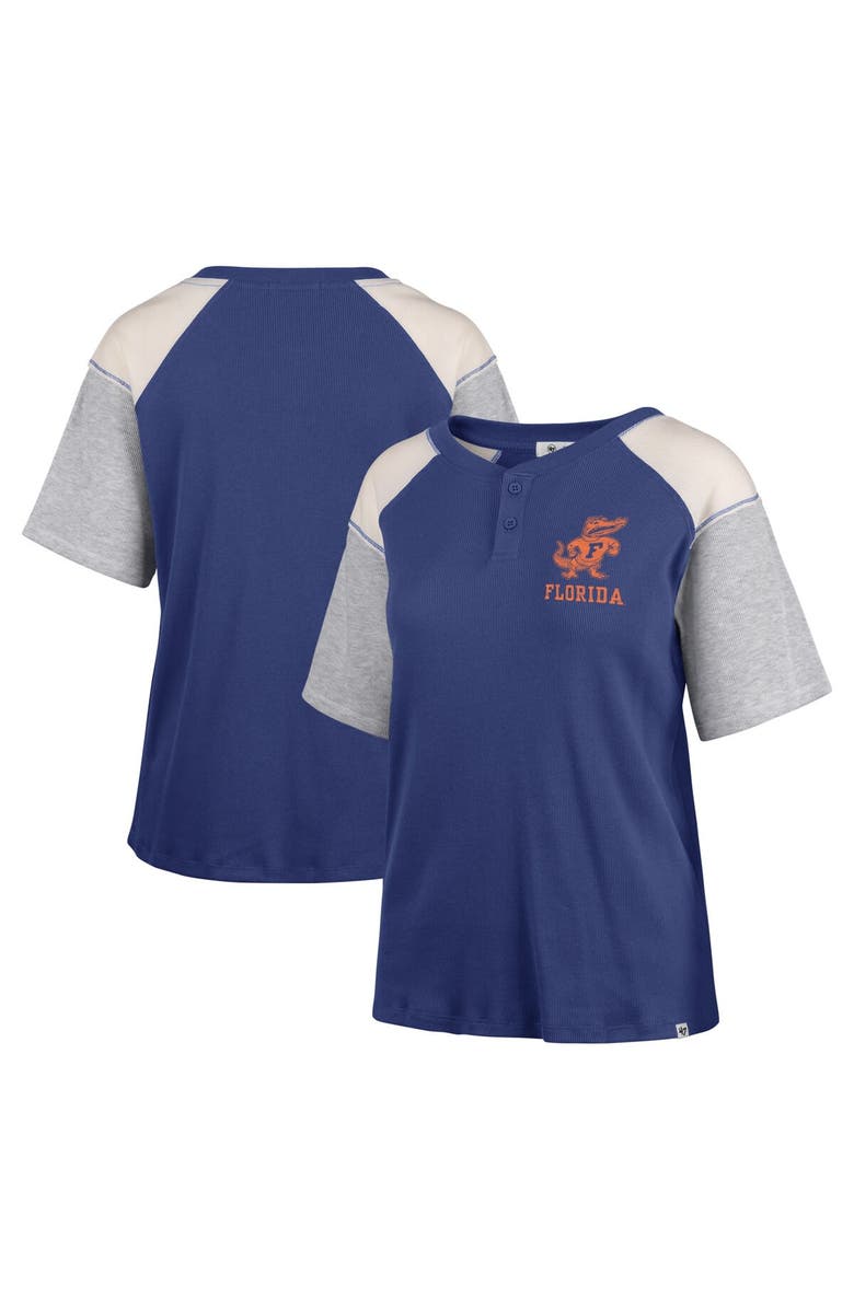 '47 Women's '47 Royal Florida Gators Underline Harvey Colorblock Raglan Henley T-Shirt, Main, color, Royal
