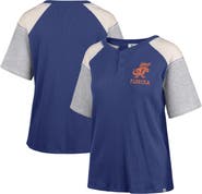 '47 Women's '47 Royal Florida Gators Underline Harvey Colorblock Raglan Henley T-Shirt