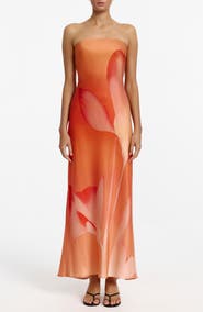 Significant Other Mora Floral Print Strapless Dress