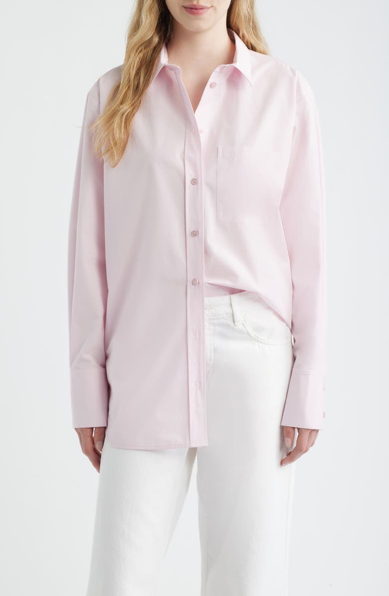 FRAME The Boy Linen Button-Up Shirt, Main, color, Bubble Gum